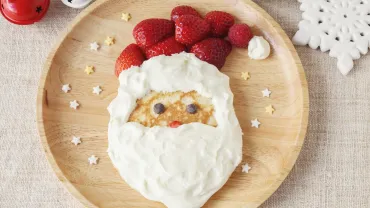 Fun homemade santa pancake breakfast for kids