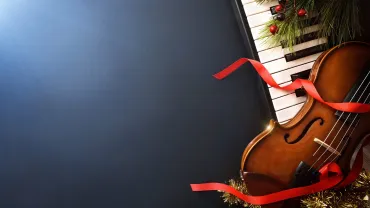 Piano and violin at a Christmas concert