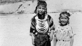 Joe and Eva Mae Butterfly of the Blackfeet Tribe near Glacier National Park circa 1930-1940. 