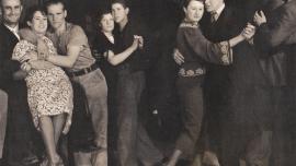 Taxi dancers, Fort Peck, 1936