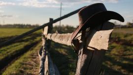 Cowboy hat on fence