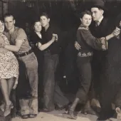 Taxi dancers, Fort Peck, 1936