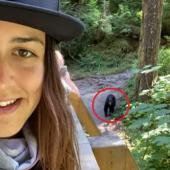 Posing for selfie with bear