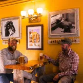 Good conversation at 2 Basset Brews