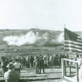 First explosion at the Clark Canyon Dam