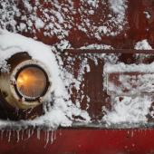 train engine in snow