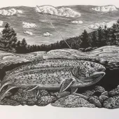 Fish engraving by Wesley Bates
