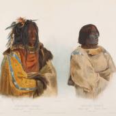 Mehkskeme, Blackfoot-Chief. Tatsicki-Stomick/ Piëkann Chief by Karl Bodmer, 1833.
