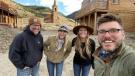 arry Hafford, Jackie Wickens, Trecie Wheat Hughes, and Jimmy Michaels take a break on the Yellowstone Film Ranch while filming their ‘Epic’ commercial for Yellowstone Brokers.